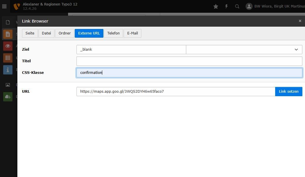 Confirmation bei Link verlangen